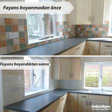 Mutfak Fayans Boyama Nasil Yapilir Mutfak Mutfak Yenileme Mutfak Dolaplari