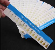 16 Colors Teeth Whitening Shade Guide Paper Chart Card Dental Supplies