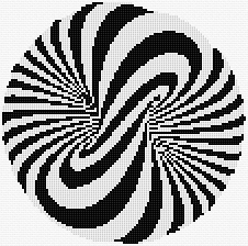 These cross stitch patterns are stitched in either solid, overdyed and variegated colors or gradual shades of the same blue color, making them pleasant to display in a home. Psychedelique Psychedelic Point De Croix Cross Stitch Embroidery Monochrome Cross Stitch Designs Cross Stitch Cross Stitching