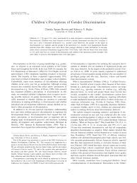 Pdf Children S Perceptions Of Gender Discrimination