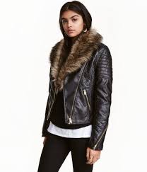 Svart En Latt Vadderad Bikerjacka I Laderimitation Med Quiltade Partier Jackan Fur Leather Jacket Best Leather Jackets Leather Jacket
