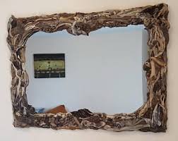 Large Elliptical Driftwood Mirror 24 In 2020 Driftwood Mirror Driftwood Decor Mirror