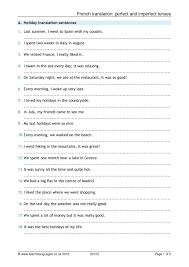 French Gcse Translationsentences Perfect And Imperfect Tenses