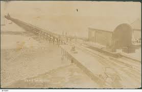 Huge schools of fish congregate at the end in a depth of around 15m. Ardrossan Jetty Photograph State Library Of South Australia