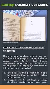 Bisa dibayangkan bertapa sulitnya kita dalam memahami suatu tulisan yang tidak dilengkapi dengan tanda baca sama. Contoh Kalimat Langsung Dan Tidak Langsung For Android Apk Download