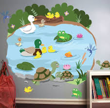 Duck Pond Mural Classroom Decorations Pond Crafts Nursery Mural