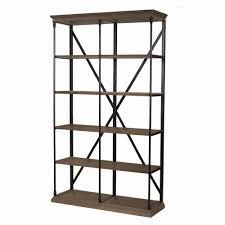 Noble House Appleton 81 75 In Brown Wood 5 Shelf Double Etagere Bookcase 5785 The Home Depot Industrial Bookcases Bookcase Metal Bookcase