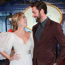 Wearing a bright yellow quilted jacket with mauve leggings, mary poppins returns star emily carried the eldest of their children. John Krasinski And Emily Blunt S Quotes About Each Other Popsugar Celebrity