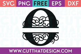 Download Free Svg Flourish Swirl Split Monogram Letter O Cut That Design