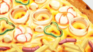 Seafood Pizza Koufuku Graffiti Episode 10 Seafood Pizza Food Illustrations Food