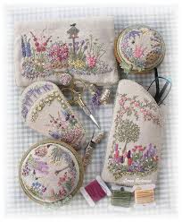 Embroidered Country Garden Needlecase Full Kit Etsy Silk Ribbon Embroidery Embroidery Designs Ribbon Embroidery