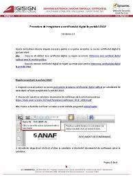 Procedura de inregistrare a certificatului digital la portalul anaf versiunea inregistrare certificate calificate persoane juridice. Instructiuni Inregistrare Anaf