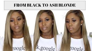 The transition of the hair color from the dark roots to the blonde on the top of the head almost gives the appearance of platinum blonde hair with lowlights. How To Dye Weave From Black To Ash Blonde Feat Julia Hair Youtube