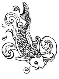 These koi fish coloring sheets will help your kid use a number of colors to color one object since koi fish comprises of a variety of shades of color. Koi Fish Coloring Pages For Adults Free Printable Koi Fish Coloring Pages