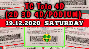 Toto 4d Tc 19 12 2020 Sabtu Youtube