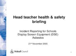 (under ami safety & services) fire extinguishers need to be maintained and serviced regularly, according to the schedule of last maintenance date or if there is case of depressurized cylinder. Ppt Head Teacher Health Safety Briefing Powerpoint Presentation Id 2909955