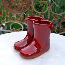 Nos coups de coeur sur les routes de france. Glazed Wellies Planter Or Vase Green Blue Red Weston Mill Pottery Uk