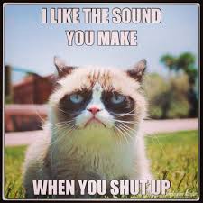 Vader Moved Forward To The Edge Of The Platform And Gazed Down At Luke Luke Clutched His Wounded Arm To His Grumpy Cat Humor Grumpy Cat Meme