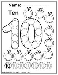 Number 10 Ten Dot Marker Coloring Page Activity Print The Pages And Help Your Preschooler To Enjoy Dot Marker Activities Dot Markers Learning Numbers Preschool