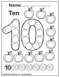 Helpful for teachers and parents. Number 10 Ten Dot Marker Coloring Page Activity Print The Pages And Help Your Preschooler To Enjoy Dot Marker Activities Dot Markers Learning Numbers Preschool