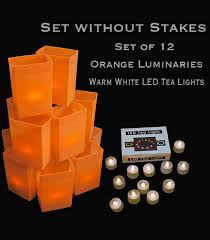 Solar lights outdoor pathway light decorative garden stake decorations waterproof path landscape lighting set bright white led lamp yard decor driveway stakes for outside walkway lawn 8pack. Set Of 12 Orange Luminarias Hoa Luminaries