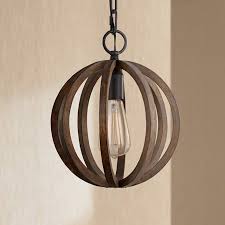 D:20 1/2'' h:23 1/8'' o:89'' weight: Feiss Allier 10 Wide Weathered Oak Wood Mini Pendant Light 6c815 Lamps Plus