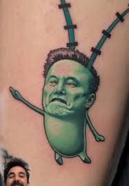 No me lo puedo creer pero si es Plankton Musk 😰 # @frostattoo #tatuajes  #tatuaje #elonmusk #spongebob #plankton