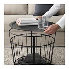 Gualov Table De Rangement Noir 60 Cm Ikea Table Storage Nesting End Tables Blanket Storage Living Room