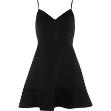River Island Black Cami Skater Dress 110 Liked On Polyvore Featuring Dresses Black Slip Cam Cami Slip Dress Sleeveless Skater Dress Skater Skirt Dress