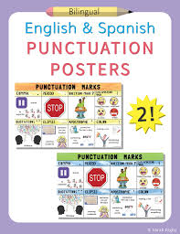 Spanish And English Punctuation Marks Posters Set Of 2 Quotation Marks Punctuation Marks Quotations