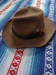 Vintage Worn Brown Distressed Stetson Cowboy Hat Size Small Etsy Cowboy Hats Stetson Cowboy Hats Stetson