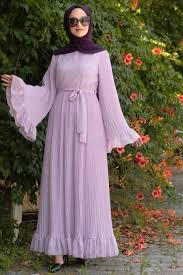 Neva Style Volan Kollu Lila Tesettur Elbise 1310lila Tesetturisland Com Moda Stilleri Elbise Elbise Modelleri