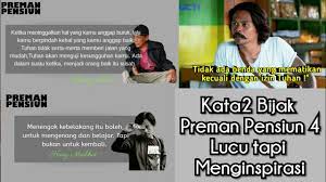 Jika anda tertarik membaca kata kata lucu, ada beberapa kata kata lucu dengan tema berbeda yang dapat menghibur anda, seperti di bawah ini pepatah bijak berkata tidak akan pernah ada kata terlambat untuk belajar. Kumpulan Kata Kata Bijak Preman Pensiun 4 Yang Menginspirasi Youtube