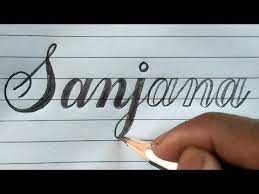 How did cursive writing get its name? Name Writing Cursive Writing How To Write Sanjana Name In Cursive Fonts Signature Names Design Youtube