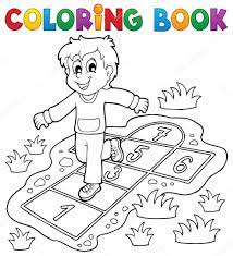 Juegos tradicionales para colorear rayuela : Juego La Rayuela Para Colorear Escondite Ingles Dibujo Para Colorear E Imprimir