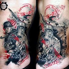 This tattoo for the unknown soldier is very striking with a very intricate celtic type of cross with a red poppy in the. Army Military Tattoos Design And Ideas For Men Tattoos Era