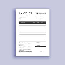 Clean And Modern Black And White Business Invoice Template Vector Format A4 Size In 2020 Invoice Template Invoice Design Construction Business Cards