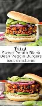 Baked Sweet Potato Black Bean Veggie Burgers Are Vegan Gluten Free And Freezer Friend Sweet Potato Veggie Burger Meatless Main Dishes Vegetarian Vegan Recipes