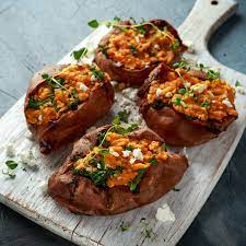 Kale-Stuffed Feta Sweet Potatoes | 12 Tomatoes