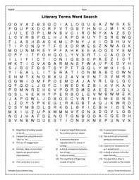 Literary Terms Word Search Middle School Special Education Literary Terms Middle School Ela