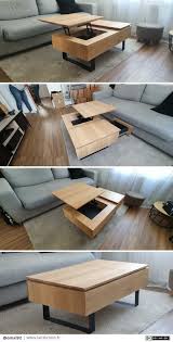 table basse en chene avec plateau relevable et tiroir par o malley table basse chene table basse table basse palette