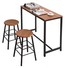They are differentiated from more traditional dining room sets mainly because both the table and the chairs are taller. 3 Pieces Bar Table Set Modern Pub Table And Chairs Dining Set Home Kitchen Counter Height