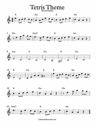 Free Sheet Music For Tetris Theme Korobeiniki Enjoy Noten Saxophon Noten Und Noten Klavier