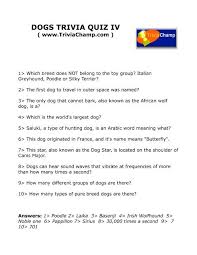 101 great cat trivia questions & answers (+facts). Dogs Trivia Quiz Iv Trivia Champ