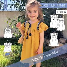 Patron robe ikatee corfou pour petite fille du 3 au 12 ans. Patron Robe Et Blouse Mini Dune 2 12 Ans Pdf Robe Patron Patron Robe Fille 8 Ans