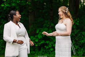 Brides Seeing Each Other For The First Time During First Look On Wedding Baltimore Wedding Photographer Baltimore Wedding Wedding Photos