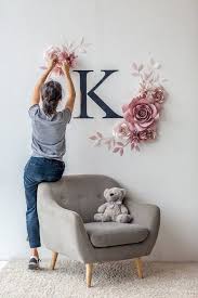 Personalized Nursery Wall Decor Paper Flowers Wall Decor In Pink Personalized Nursery Sign Personalized Nursery Wall Decor Paper Flower Wall Decor Flower Wall Decor
