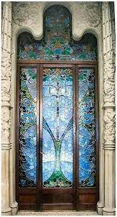 Porte Art Nouveau Barcelone Espagne Porte Verre Teinte Portes Uniques Art Nouveau