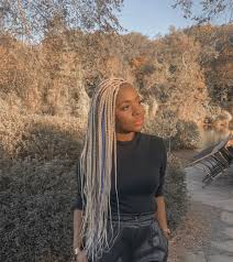 Black And Dark Brown Knotless Braids Blonde Braids Blonde Hair Girl Blonde Braids African American Blonde Hair