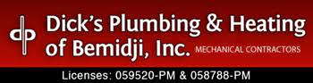 No plumbing or heating issue is too large or small for us. Dick S Plumbing Heating Of Bemidji Inc High Quality Professional Workmanship